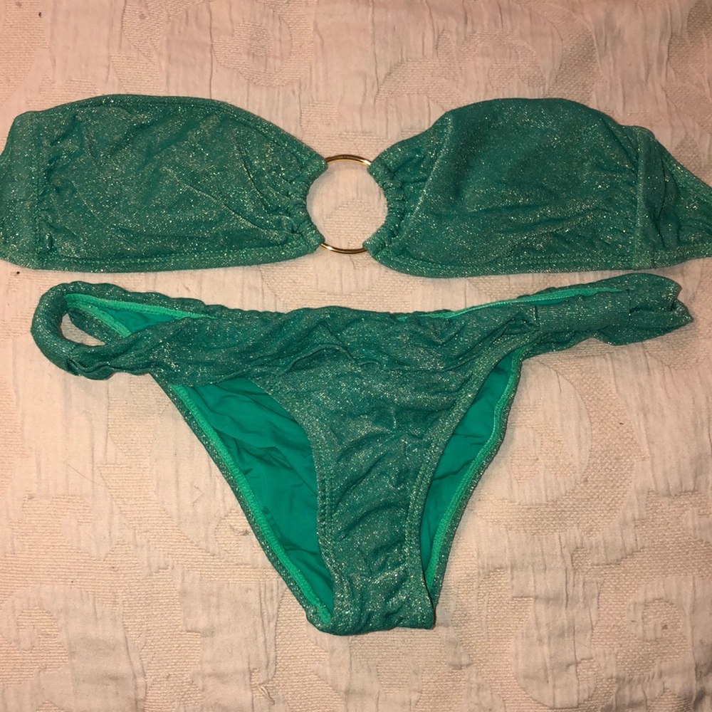 Vix green bandeau bikini set